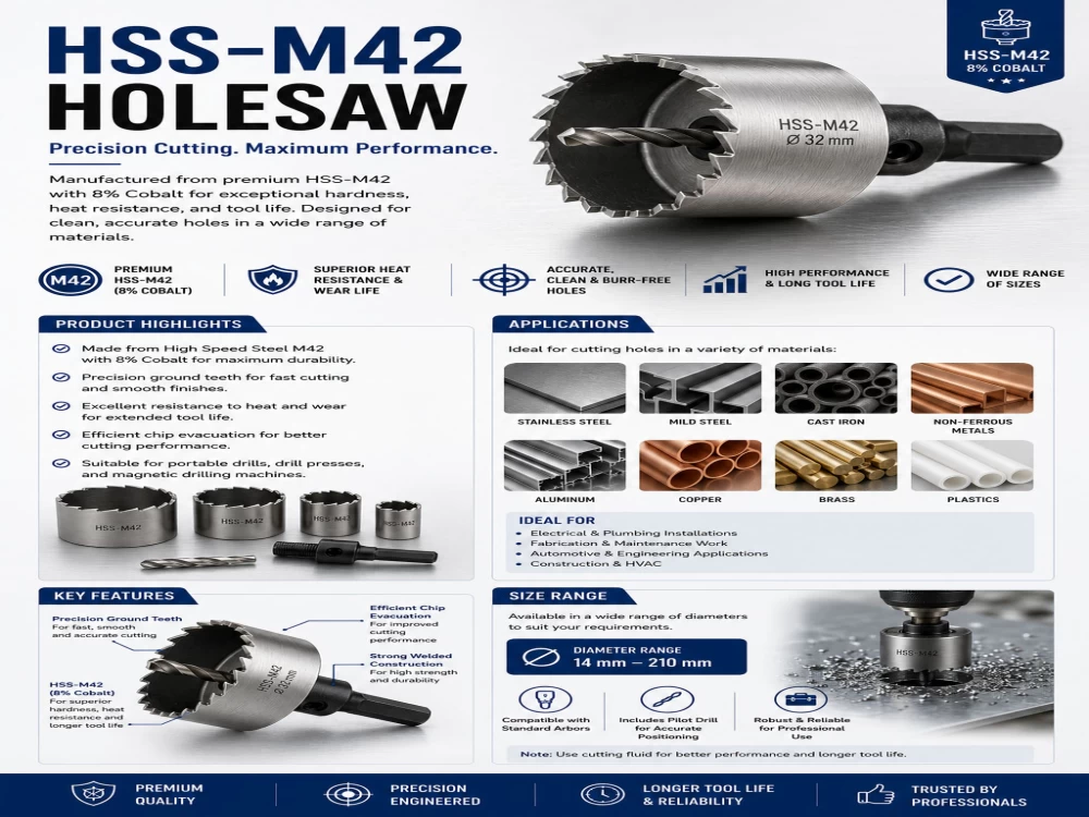 HSS-M42 (8% COBALT) HOLE SAWS